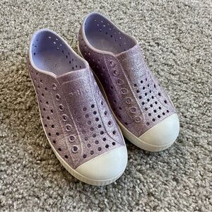 Purple sparkle Native shoes, size 11 toddler